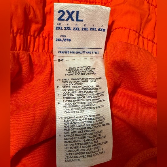 Reebok Women's Bright Orange Track Pants Size 2XL Ankle Zip Large Logo Joggers - Picture 4 of 8